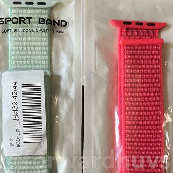 Silicone Sports Band for a 42/44mm Apple Watch - Pink and Blue - Picture 3 of 6